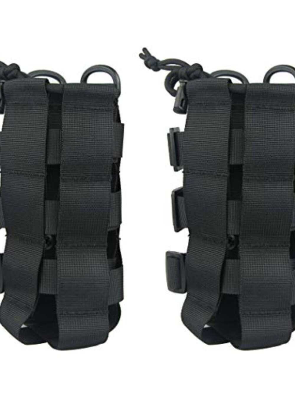 2 Pack Molle Tactical Water Bottle Pouch Nylon Adjustable Straps Outdoor Carrier
